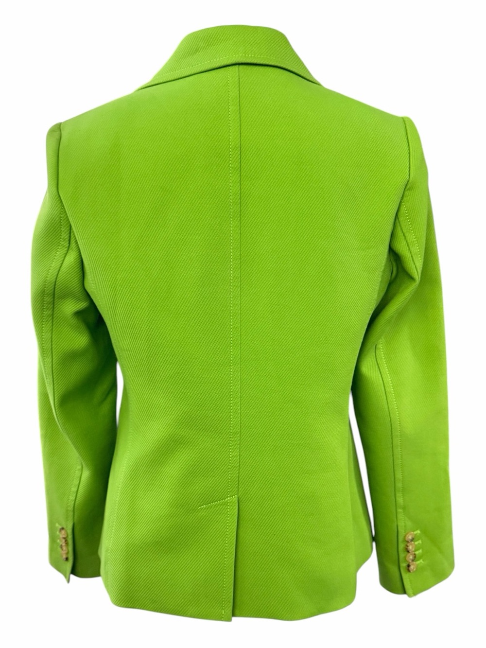 Talbots Lime/Apple Green 100% Cotton Blazer Size 8 Two Button Tailored Jacket - Picture 6 of 14
